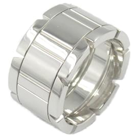 Cartier-Cartier Tank Française Au750 White Gold Ring Size 10.5-Silvery