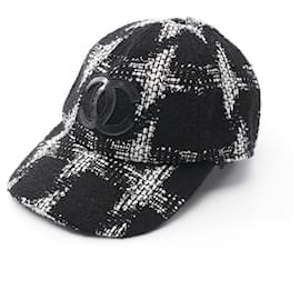 Chanel-Chanel Coco Mark Wool Cotton Cap-Black,White