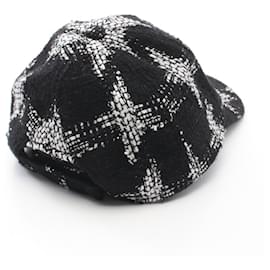 Chanel-Chanel Coco Mark Wool Cotton Cap-Black,White