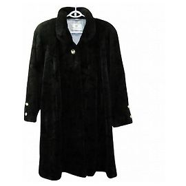 Abrigo largo de piel Balenciaga Negro