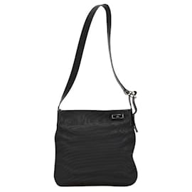 Gucci-Gucci Shoulder Bag Canvas Leather Shoulder Bag-Black