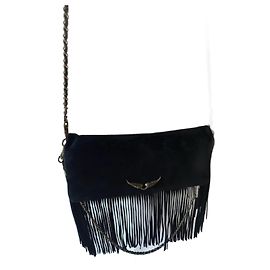 Zadig & Voltaire Pochette Rock Suede Fringes 2025 Noir