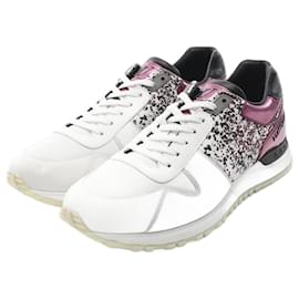 Louis Vuitton-Louis Vuitton Run Away Line Leather Synthetic Sneakers-Black,White,Purple