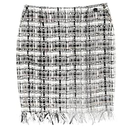Chanel-Chanel Skirt Silk Cotton Polyester Skirt-Black,White