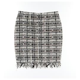 Chanel-Chanel Skirt Silk Cotton Polyester Skirt-Black,White