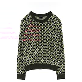 Chanel-Chanel Coco Mark Cotton Wool Knit Top-Brown,Other