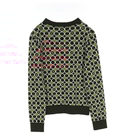 Chanel-Chanel Coco Mark Cotton Wool Knit Top-Brown,Other