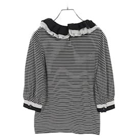 Chanel-Chanel Cutsew Cotton Nylon Top-Black,White