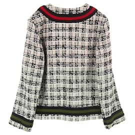 Gucci-Gucci Square G Check Wool Cotton Outerwear-White,Red,Cream,Navy blue