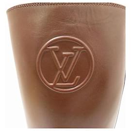 Louis Vuitton-Louis Vuitton Leather Long Boots-Brown