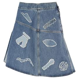 Chanel-Chanel Coco Mark Button Cotton Skirt-Blue