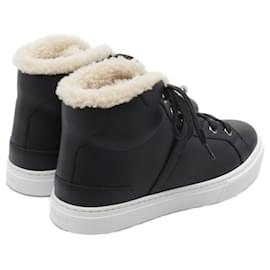 Hermès-Hermes Kelly Buckle Leather Sneakers-Black