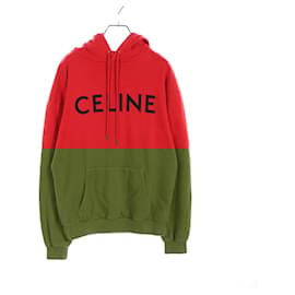 Céline-Celine Cotton Fleece Hoodie-Red