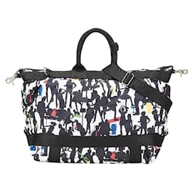 Autre Marque-LeSportsac Allover Pattern Nylon 2way Bag-White