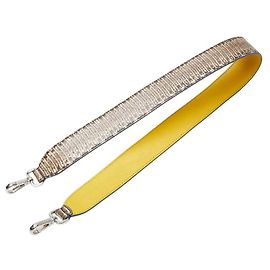 Fendi Strap You Sangle en Cuir Python Beige Jaune