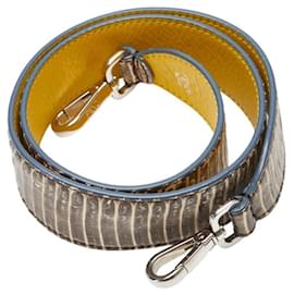 Fendi-Fendi Strap You Leather Python Shoulder Strap-Beige,Yellow