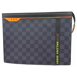 Louis Vuitton-Louis Vuitton Pochette Voyage Damier Cobalt Clutch Bag-Black