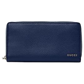Gucci-Gucci Men's Long Leather Wallet-Blue