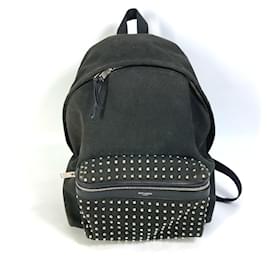 Sac à dos en toile clouté Yves Saint Laurent Noir