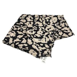 Christian Dior-Christian Dior Leopard Print Large Shawl-Beige