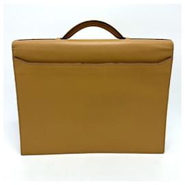 Cartier-Cartier Men's Beige Leather Business Handbag-Beige
