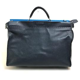 Fendi-Fendi 7VA388 Selleria Peekaboo 2-Way Shoulder Bag-Blue,Navy blue