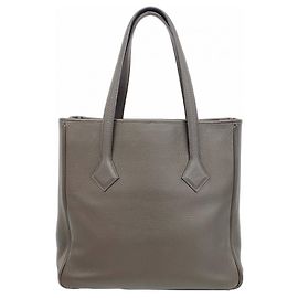 Sac cabas Victoria d'Hermès Damier ebène