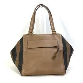 Sac à épaule Fendi Pequin Marron Noir