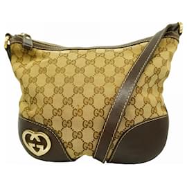 Gucci-Gucci GG Canvas Shoulder Bag-Brown