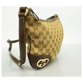 Gucci-Gucci GG Canvas Shoulder Bag-Brown