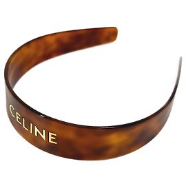 Céline Faixa de Cabeça Logo Celine 46Y376CEA Marrom