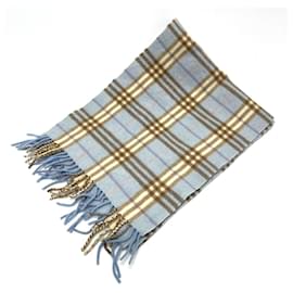 Burberry-Burberry Check Wool and Cashmere Shawl-Blue,Beige