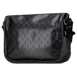 Gucci-Gucci Black GG Imprime Crossbody-Black
