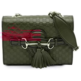 Gucci-Gucci Red Mini Microguccissima Emily Crossbody-Red