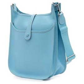 Hermès-Hermès Blue Clemence Evelyne III 33-Blue,Light blue