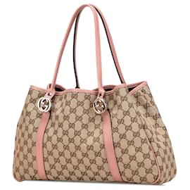 Gucci-Gucci Brown GG Canvas Twins Tote-Brown,Other
