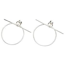 Hermès-Hermès Silver Medium Sterling Silver Loop Earrings-Silvery