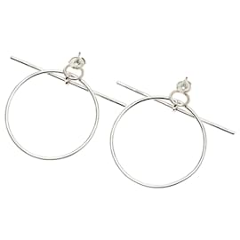 Hermès-Hermès Silver Medium Sterling Silver Loop Earrings-Silvery