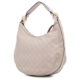 Gucci-Gucci Brown Medium Guccissima Twins Hobo-Brown,Beige