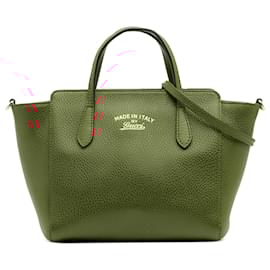 Gucci-Gucci Red Mini Leather Swing Satchel-Red