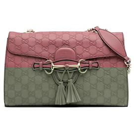 Gucci-Gucci Pink Medium Guccissima Emily Shoulder Bag-Pink