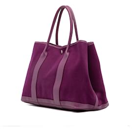 Hermès-Hermès Purple Toile and Negonda Garden Party 36-Purple,Dark purple