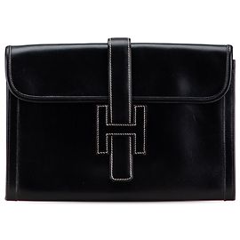 Hermès Caja Negra de Ternera Jige 29 Negro