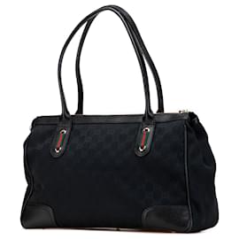 Gucci-Gucci Black GG Canvas Princy Shoulder Bag-Black