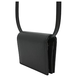 Gucci-Gucci Black Adidas Leather Horsebit Wallet on Strap-Black