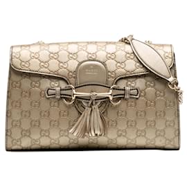 Gucci-Gucci Gold Medium Guccissima Emily Shoulder Bag-Golden