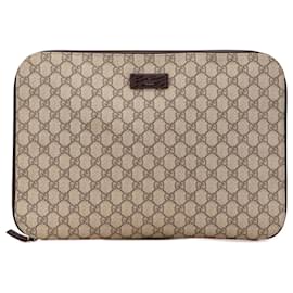 Gucci-Gucci Brown GG Supreme Portfolio-Brown,Beige