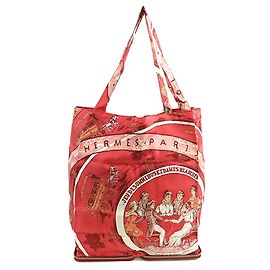 Tote de seda Hermès Rojo Jeu des Omnibus et Dames Blanches Roja