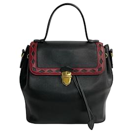 Sac à main en cuir vintage Yves Saint Laurent Noir Rouge