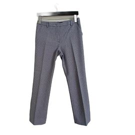 Weekend Max Mara Pantaloni dritti in cotone marmorizzati blu e bianco Multicolore